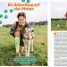 Man sieht einen Ausschnitt aus dem Magazin Dein Spiegel. Es handelt sich um einen Bericht über Henrik und seinen Husky.